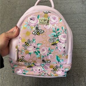 Charming Pink Floral Bee Kids Backpack